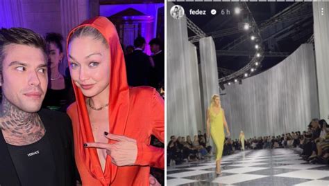 sfilata versace fedez|I video di Fedez alla sfilata di Versace con Gigi Hadid .